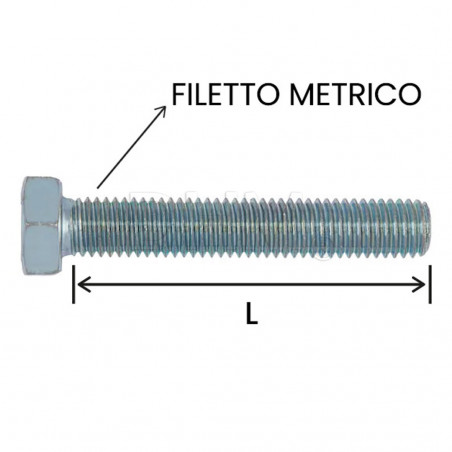 Vis à tête hexagonale à filetage intégral galvanisé 4x8 Lot de 50