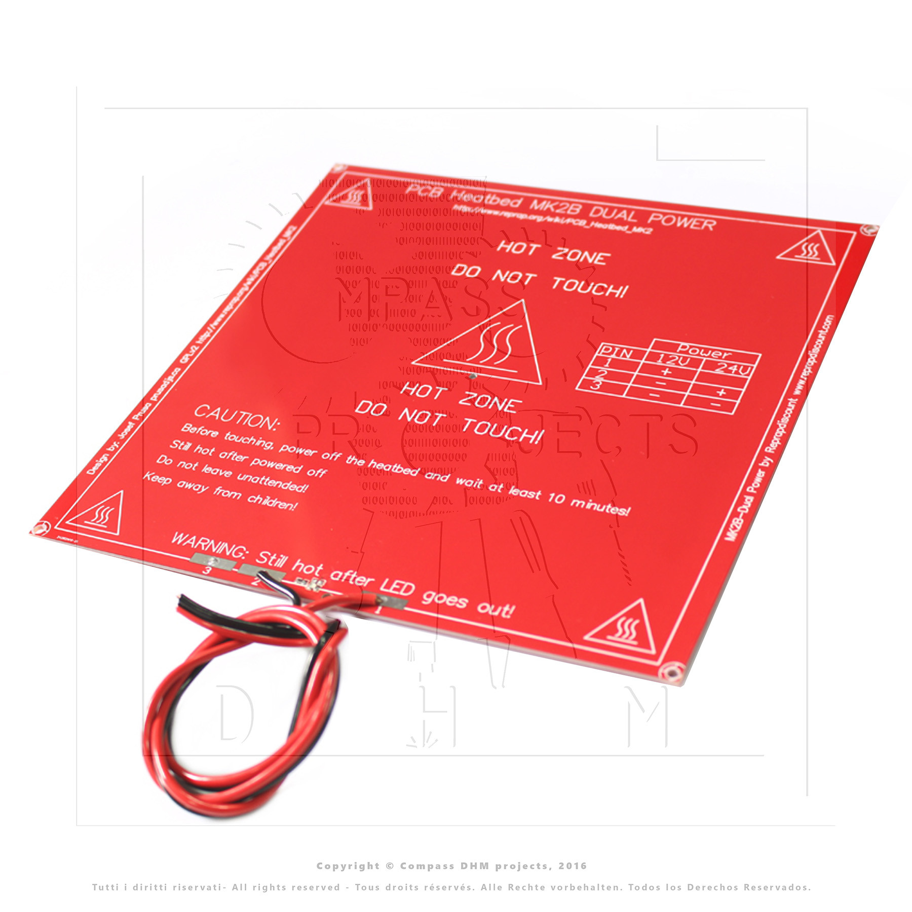 Lit chauffant Mk3 ROND aluminium Ø22cm Plateau chauffant imprimante