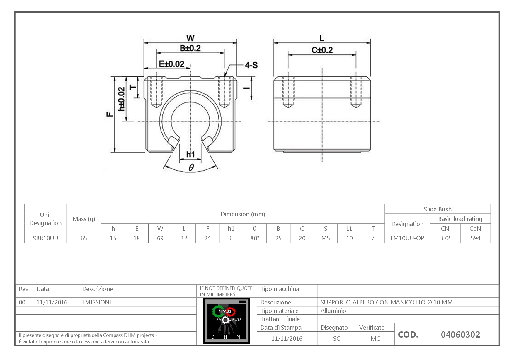 Cuscinetti lineari LM10UU