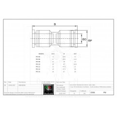 Raccords union double PU 14 Raccords pneumatiques 15011406 DHM