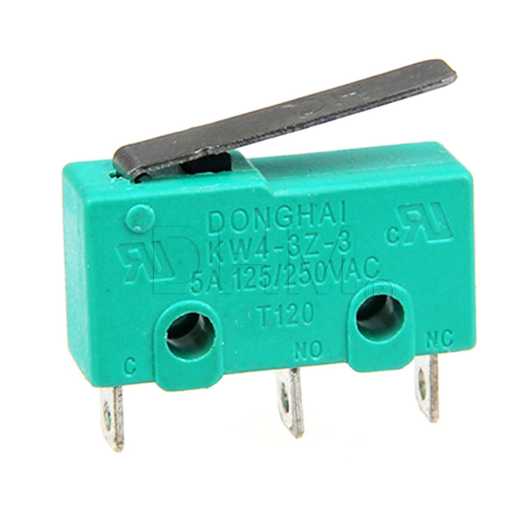Finecorsa meccanici Reprap 3D - micro switch 3 pin 5A 250V verde 