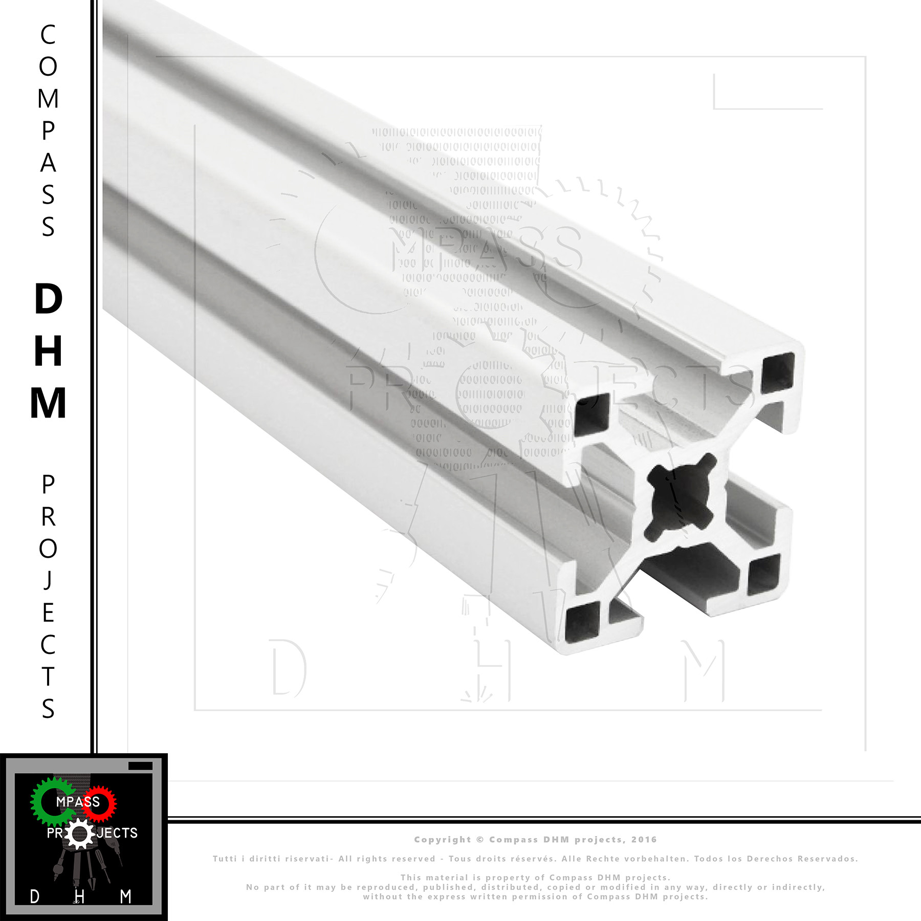 Perfil De Aluminio Estructural 40x40 R-8, 1.5 Metros