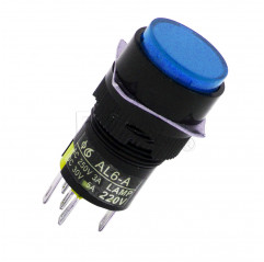 Botón azul 16 mm K16-371 24V LED redondo Botones 12050603 DHM