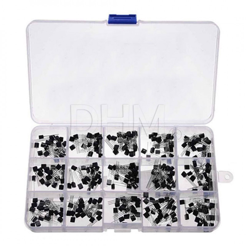 300 pcs Kit de transistors assortis TO-92 15 Semi-conducteurs discrets 09070115 DHM