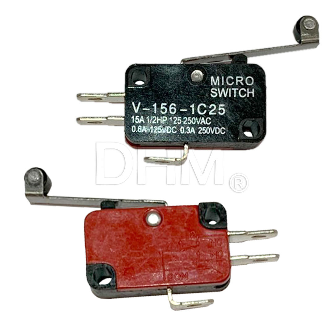 Paquete de 2-3 V-156-1C25 Micro interruptor de límite de palanca de rodillo  de larga abierto SPDT 15A 2 piezas Gloria Microinterruptor de límite  V-156-1C25