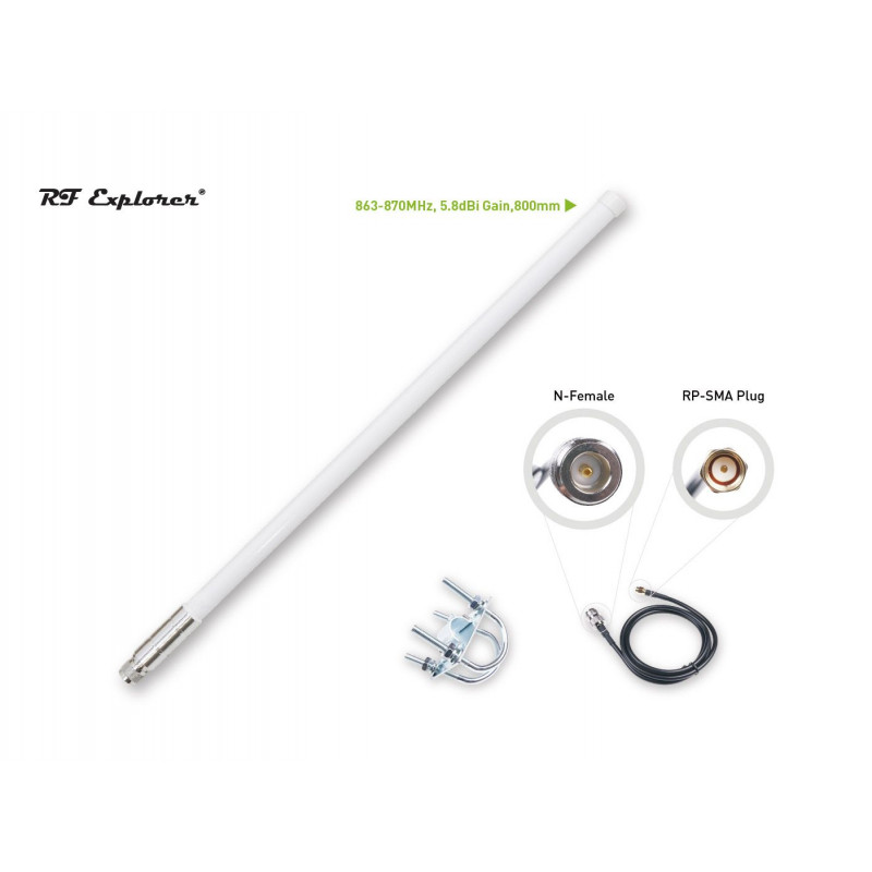 Kit d'antenne LoRa en fibre de verre 863-870MHz 5.8dBi 800mm RF Explorer RFELA-2/58X Wireless & IoT 19011250 SeeedStudio