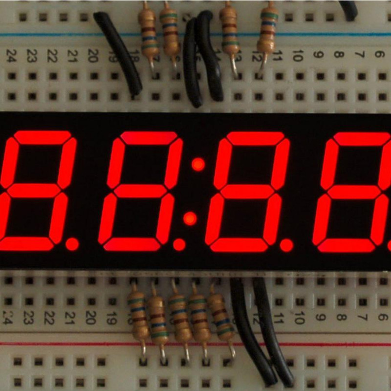 Pantalla de reloj de 7 segmentos - Altura de los dígitos de 0,56" - Verde Adafruit 19040549 Adafruit