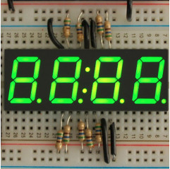 Pantalla de reloj de 7 segmentos - Altura de los dígitos de 0,56" - Verde Adafruit 19040549 Adafruit