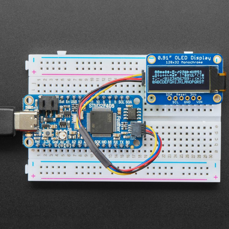 Écran OLED I2C monochrome 0,91" 128x32 - Compatible STEMMA QT / Qwiic Adafruit 19040595 Adafruit