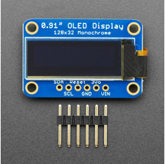 Écran OLED I2C monochrome 0,91" 128x32 - Compatible STEMMA QT / Qwiic Adafruit 19040595 Adafruit