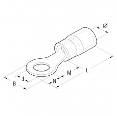 RF-M5 - CAPICORDA ROSSO AD OCCHIELLO vite 5mm Terminali e Capicorda19470031 Cembre