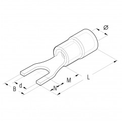 RF-U4/2 - Vis CAP FORK rouge 4mm Bornes et cosses de câble 19470069 Cembre