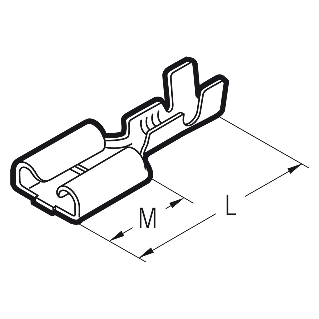 BN-FAR608 - FEMALE SWAGE CONNECTOR WITH RETAINER sect. 1-2.5mmq 6.3...