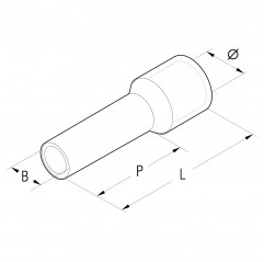 PKE2512 - TUBO TERMINAL PRE AISLADO 2,5mmq P 12mm GRIS Terminales y orejetas de cable 19470159 Cembre