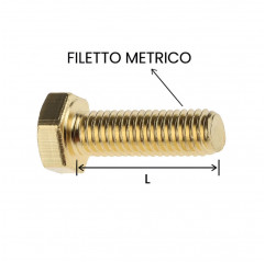 Vite 4x16 testa esagonale con filettatura intera ottone - Confezione da 250 pezzi Viti a testa esagonale02082099 DHM