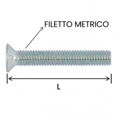 Vite 4x20 testa piana svasata con incasso a brugola zincata - Confezione da 500 pezzi Viti a testa piana svasata02082145 DHM