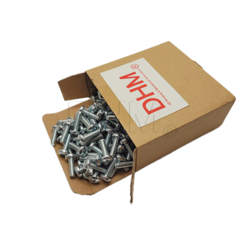 Galvanized 3x8 cross recessed round head screw - Pack of 2000 pieces Pan head screws 02082678 DHM