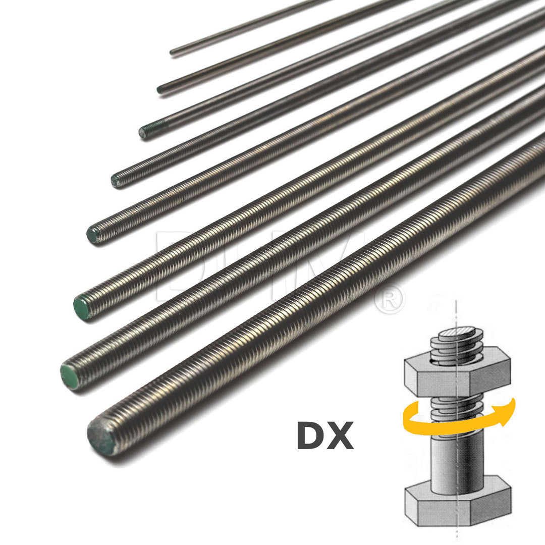 A2 stainless steel threaded rod M6 threaded bolt threaded pieces threaded  rods 6