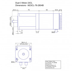 Duet 3 Motor stepper bucle cerrado 23CL - con freno motor - CAN-FD Expansiones 19240038 Duet3D