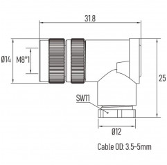 M23CL motor connector kit Duet3D - 3 PIN and 4 PIN female connector with two allen wrenches Expansions 19240041 Duet3D