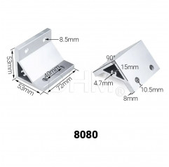 90° Angle Bracket for Series 8 Profile - Aluminum Profile 8080 Series 8 (slot 10) 14090165 DHM