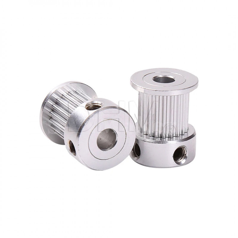 GT2 pulley Ø 6.35mm 20 Teeth for belt H12mm - height 22mm Toothed pulleys GT2 18050414 DHM Pro