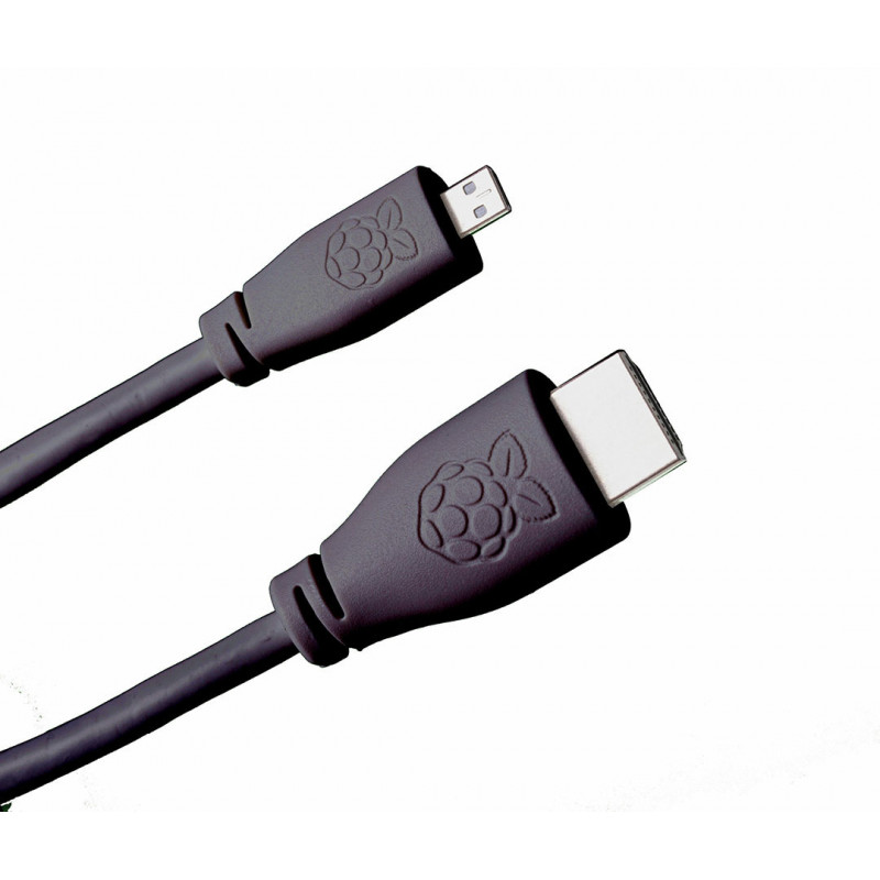 Raspberry Pi Cable oficial micro-HDMI a HDMI NEGRO 2 metros HAT y accesorios 19220023 Raspberry Pi