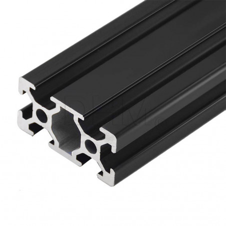 SERIES 5 - Slot 6mm - CUT TO MEASURE - Structural profiles in BLACK anodized aluminium.