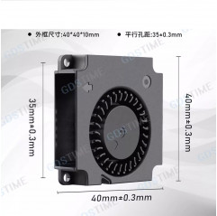 Turbo brushless fan with duct 40*40*10 mm 24V - 3D printing cooler fan - double bearing Fans 19720006 Gdstime