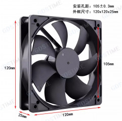 120x120x25mm 24V ventilateur de refroidissement turbine sans balais impression 3D - double roulement Ventilateurs 19720007 Gd...