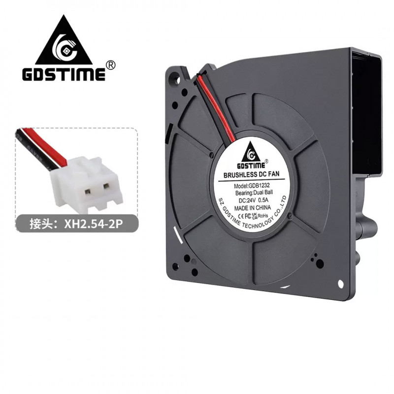 Turbo brushless fan with duct 120*120*32 mm 24V - 3D printing cooler fan - double bearing Fans 19720008 Gdstime