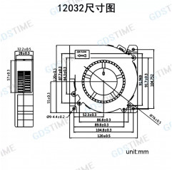 Turbo brushless fan with duct 120*120*32 mm 24V - 3D printing cooler fan - double bearing Fans 19720008 Gdstime