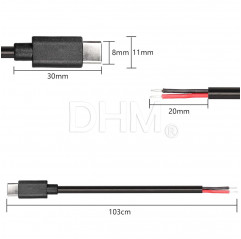 Cable alargador USB tipo C de 2 clavijas - 1 metro Cables USB 12130226 DHM