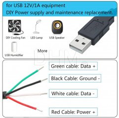 Cable alargador USB 2.0 macho a 4 clavijas - 1 metro Cables USB 12130227 DHM