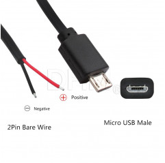 Câble d'extension micro USB mâle à 2 broches - 30 cm Câbles USB 12130228 DHM