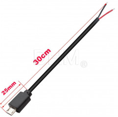 Micro-USB-Verlängerungskabel Stecker auf 2-polig - 30 cm USB-Kabel 12130228 DHM