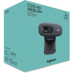 Logitech C270 HD Webcam - 720p/30fps Video Calling HD Widescreen Tools 19890000 Logitech