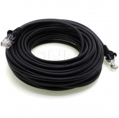 Cable de red LAN Cat.6 0.25m - Alta velocidad hasta 1000 Mbit negro 25cm Cables de aislamiento Simple 12130233 DHM