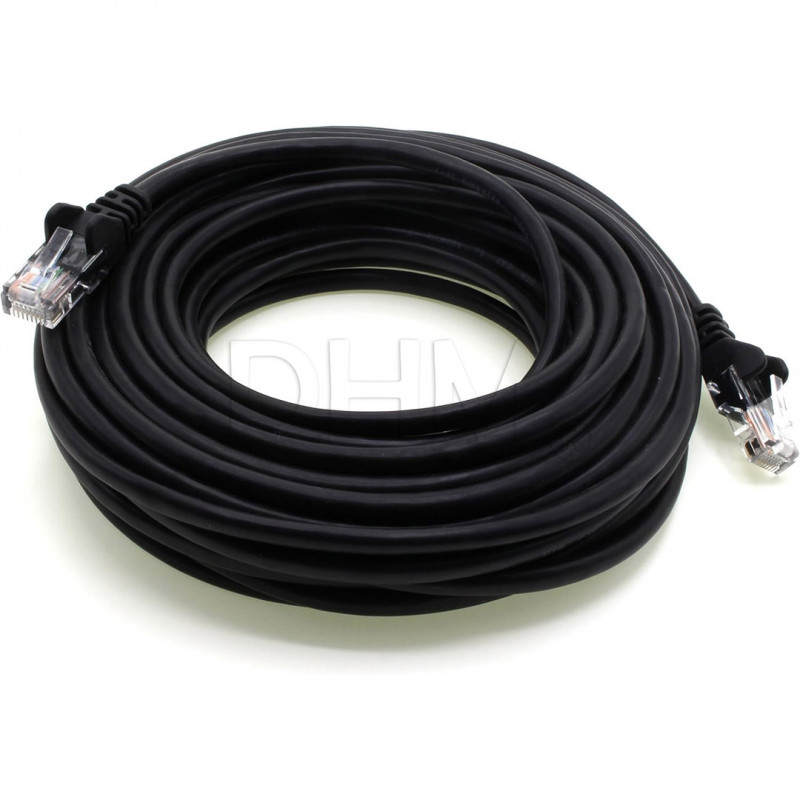 Cable de red LAN Cat.6 0.25m - Alta velocidad hasta 1000 Mbit negro 25cm Cables de aislamiento Simple 12130233 DHM