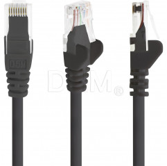 Cable de red LAN Cat.6 0.25m - Alta velocidad hasta 1000 Mbit negro 25cm Cables de aislamiento Simple 12130233 DHM