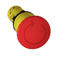 Bouton poussoir d'urgence Ø22 - rouge - tête champignon Ø40 - déclenchement rotaz. - 1 NO+1 NC Schneider Electric Boutons 121...