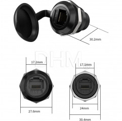 RJ45 Einbaubuchse - 22mm Buchse-zu-Buchse Adapter Adapter 12130249 DHM