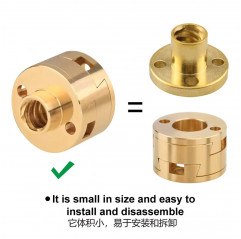 Joint T8 Oldham en laiton pour imprimantes 3D - axe Z Vis trapézoïdales T8 19760010 Mellow 3D