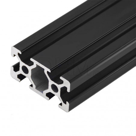 SERIE 5 - Ranura de 6mm - CORTE A MEDIDA - Perfiles estructurales de aluminio anodizado NEGRO