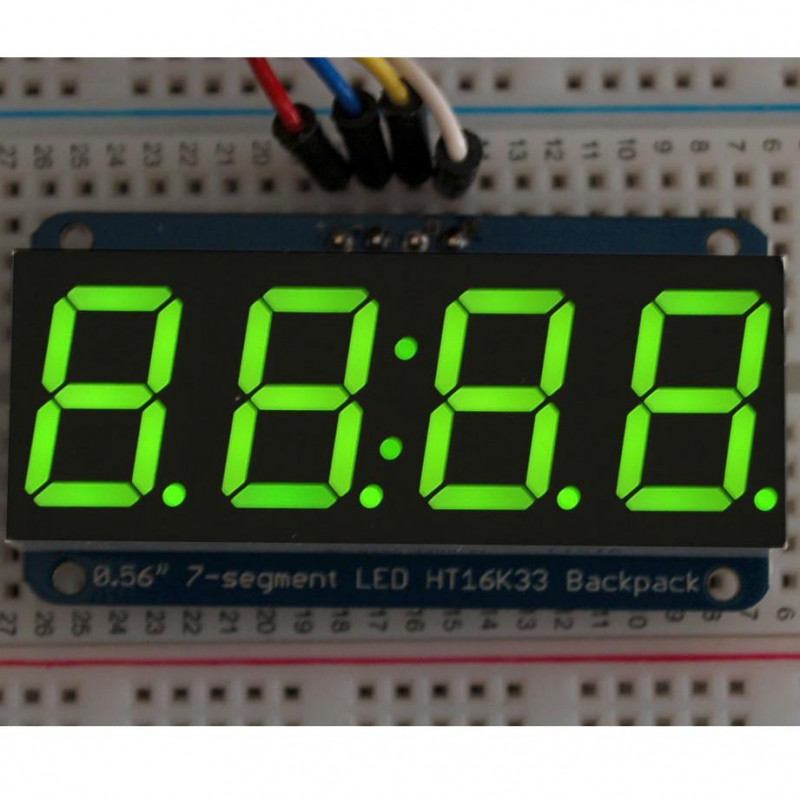 Adafruit 0.56" 4-Digit 7-Segment Display w/I2C Backpack - Blue Adafruit19040389 Adafruit