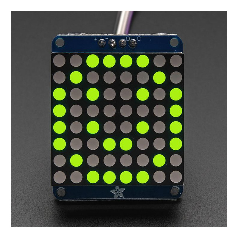 Adafruit Small 1.2" 8x8 LED Matrix w/I2C Backpack - Green Adafruit19040392 Adafruit