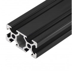 SERIE 5 - Ranura de 6mm - CORTE A MEDIDA - Perfiles estructurales de aluminio anodizado NEGRO Serie 5 (ranura 6) 1805026-a DH...