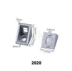 20*20 bracket with 90° fins for 5-series profile 2020 Series 5 (slot 6) 14030101 DHM